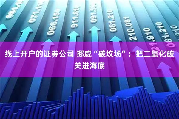 线上开户的证券公司 挪威“碳坟场”：把二氧化碳关进海底